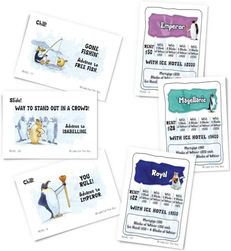 Miniatura 3 de Late for The Sky Penguin-Opoly - Juego de mesa familiar con temática de pingüino estilo Opoly, diversión educativa para niños y adultos, 2 a 6