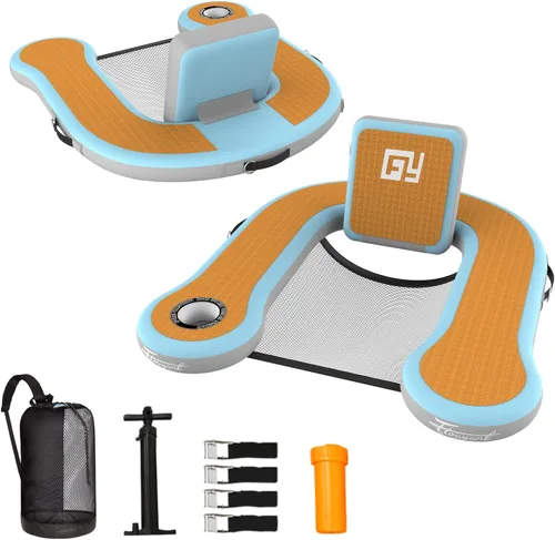 Miniatura 14 de Flotadores inflables para piscina para adultos, barra flotante inflable, portavasos integrado, espuma suave de EVA de 0.472 in, espacio