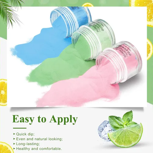 Miniatura 3 de Honey Joy Juego de 8 piezas de polvo de inmersión fino para inmersión en polvo, sistema de color de uñas en polvo, rosa claro de verano, violeta