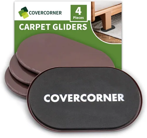Miniatura 8 de Deslizadores de muebles para alfombra 4 piezas - 9 1/2 pulgadas Deslizadores para mover muebles, protectores de pisos para patas de sillas - Mueve
