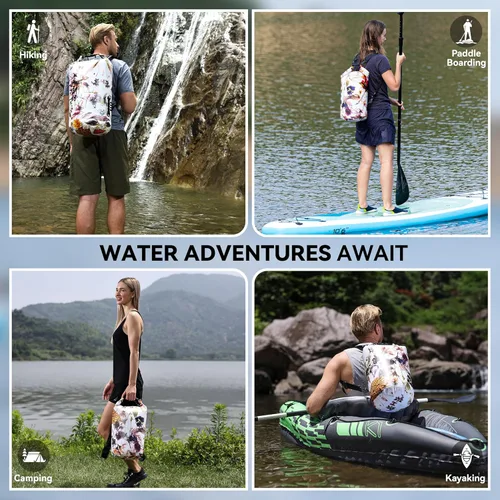 Miniatura 6 de MARCHWAY - Bolso seco flotante e impermeable 1.32/2.64/5.28/7.93/10.57 galones, parte superior enrollable, mantiene secos equipos de kayak rafting