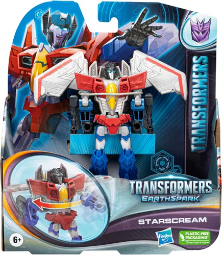 Miniatura 4 de Transformers Toys EarthSpark Warrior Class Starscream Figura de acción, 5 pulgadas, juguetes robot para niños a partir de 6 años