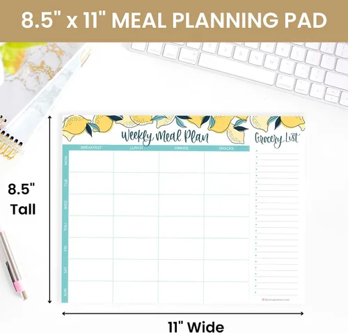 Miniatura 2 de bloom daily planners - Bloc de notas semanal para planificar las comidas con imanes para el refrigerador, incluye una «Lista de compras