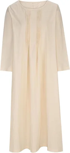 Miniatura 5 de Akivide Womens Cotton Linen Long Sleeve Loose Maxi Dress Plus Size Casual Flowy Pleated Crewneck Beach Dress with Pocket