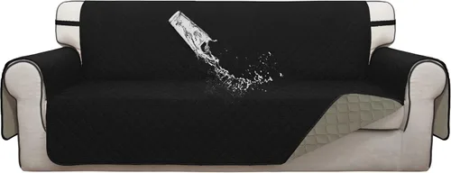 Miniatura 22 de ISSUNTEX Fundas de sofá de dos plazas con doble protección 100% impermeables para sala de estar, fundas para sofá de 2 cojines, protector de muebles