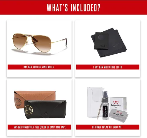 Miniatura 5 de Ray-Ban Junior Aviator RJ9506S - Lentes de sol de aviador para niños pequeños + paquete con kit de gafas de diseñador iWear