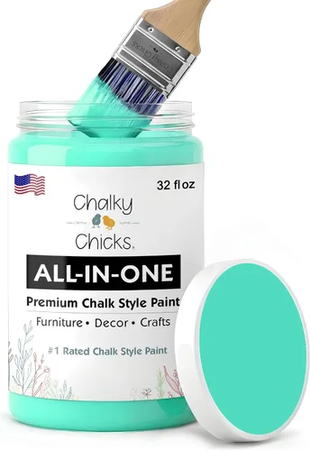 Miniatura 196 de Chalky Chicks - Pintura mate a la tiza, no requiere lijado, 4 onzas líquidas, color gris oscuro (Gun Metal Gray), para muebles, pintura sin Gris