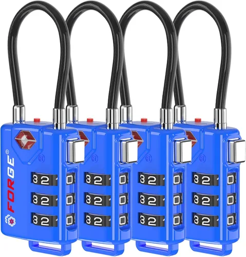 Miniatura 11 de Cerraduras para equipaje con cable aprobadas por la TSA, combinación reajustable con cuerpo de aleación, Moderno