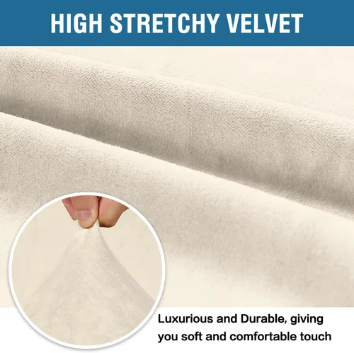 Miniatura 3 de H.VERSAILTEX Funda de terciopelo elástico para sillón, funda para sillón de 1 cojín para sala de estar, funda de muebles hecha de terciopelo grueso
