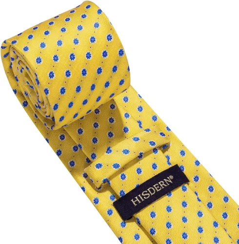 Miniatura 76 de HISDERN Corbatas para hombre, corbata de cachemira y bolsillo cuadrado tejido clásico floral para hombre, corbata de fiesta de boda