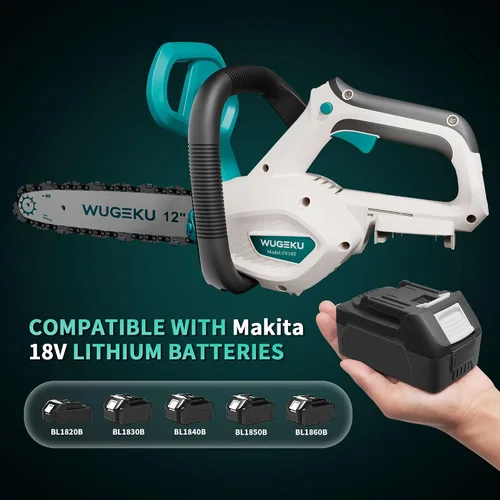 Miniatura 3 de Motosierra eléctrica de 12 y 10 pulgadas inalámbrica, herramienta solo para baterías Makita, motosierras de batería sin escobillas, 4 cadenas