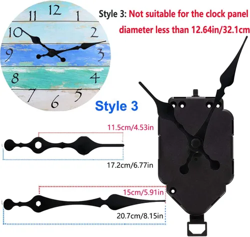 Miniatura 4 de Mecanismo de movimiento de reloj de péndulo de pared de cuarzo sin tictac con pala larga de 6.7 pulgadas de largo, piezas de reparación de repuesto