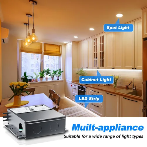 Miniatura 3 de Controlador LED regulable de 60 W y 12 V para regulador Lutron y Leviton, transformador de fuente de alimentación de CA a CC triac/ELV/MLV para tira