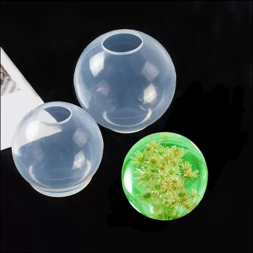 Miniatura 4 de 2 moldes de resina de esfera grande de 4 pulgadas, 3 pulgadas, transparente, 3D, sin costuras, de silicona, para preservación de flores, bricolaje