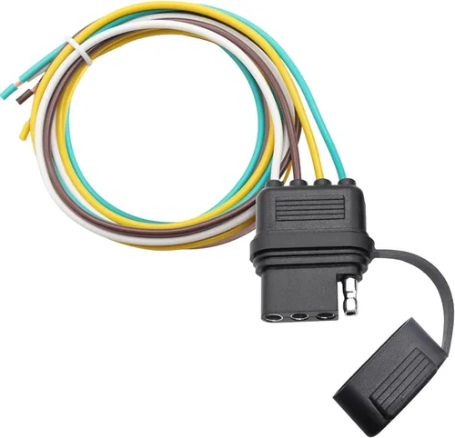 Miniatura 9 de Arnés de cableado de remolque plano de 5 vías y 5 puntas de 22 pulgadas, cable de extensión de conector macho de 5 pines, arnés de cableado de luz