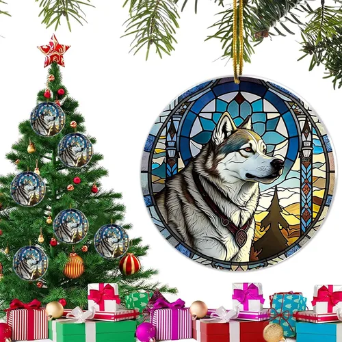 Miniatura 8 de Regalos de Malamute de Alaska - Adorno Navideño de Perro de Alaska 2025 Regalos de Perro de Alaska para Mujeres, Adorno de Malamute de Alaska