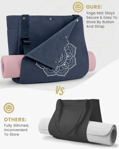 Miniatura 2 de Gonex Bolsa para Esterilla de Yoga, Bolsa de Gimnasio Tipo Tote con Múltiples Bolsillos para Mujeres y Hombres, Portaesterillas de Yoga de Lona