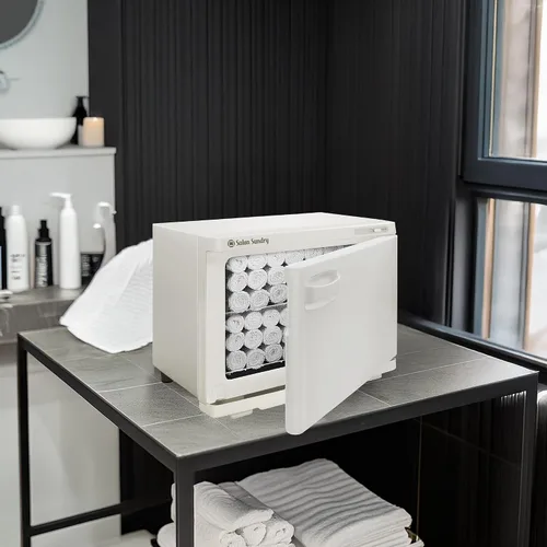 Miniatura 4 de Salon Sundry Gabinete calentador de toallas calientes profesional de alta capacidad - equipo de spa facial y salón - blanco
