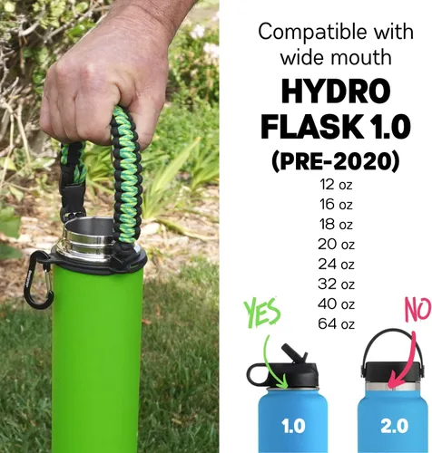 Miniatura 3 de Gearproz - Asa de cuerda de paracaídas para Hydroflask - Asa de correa de supervivencia de cuerda de paracaídas núm. 1 de Estados Unidos, para Cielo