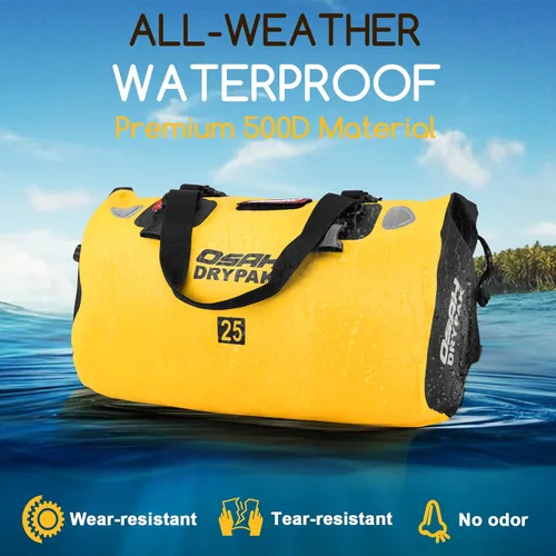 Miniatura 4 de OSAH DRYPAK Bolsa de lona impermeable – Bolsa seca para motocicleta con gran espacio de almacenamiento, bolsas de equipaje impermeables con bolsillo