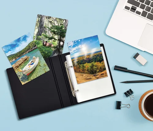 Miniatura 2 de Better Office Products Álbum de fotos para fotos de 4 x 6 pulgadas, mini carpeta de fotos de tapa dura de 2 anillas, capacidad para 36 fotos de 4 x