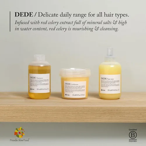 Miniatura 6 de Davines DEDE Delicado champú y acondicionador de limpieza diaria para todo tipo de cabello, equilibra y añade brillo, desenredante sin peso, 8.45