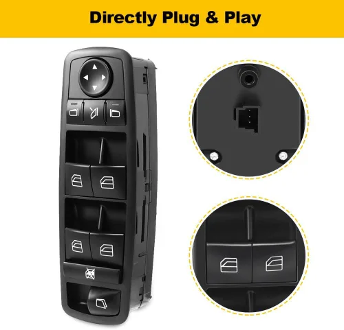 Miniatura 3 de OCPTY Interruptor de elevalunas eléctrico del lado del conductor, interruptor de control maestro para Mercedes-Benz 2007-2009 GL320 para GL350
