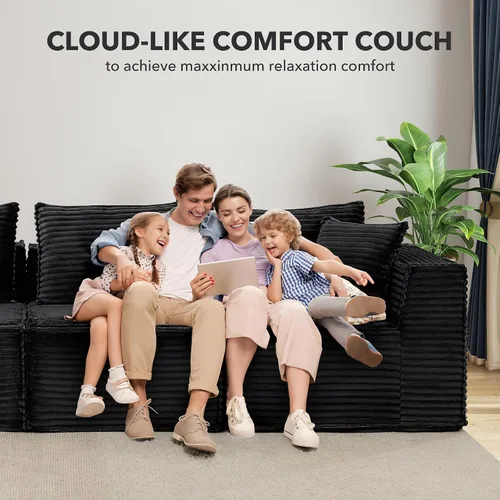 Miniatura 6 de Sofá modular modular de 107 pulgadas, moderno sofá seccional Cloud con asiento profundo, sofá deshuesado en forma de L con diván para sala de estar