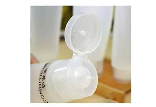 Miniatura 3 de 10 piezas de plástico transparente vacío recargable de plástico suave para apretar, tapa abatible, botella cosmética para loción corporal