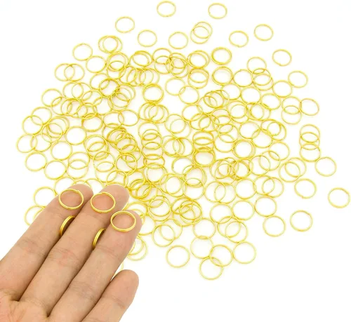 Miniatura 18 de 200 piezas de mini anillo de salto dividido de 0.394 pulgadas con doble bucles, pequeños anillos redondos de metal negro, conectores para hacer