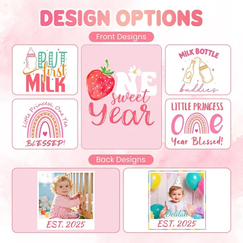 Miniatura 7 de Enfriador de latas personalizado de primer cumpleaños a granel con nombre de foto, decoraciones personalizadas para el primer cumpleaños del bebé