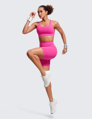 Miniatura 3 de CRZ YOGA - Top deportivo con tirantes delgados para mujer, brasier deportivo acolchado para yoga, entrenamiento y fitness, con espalda cruzada