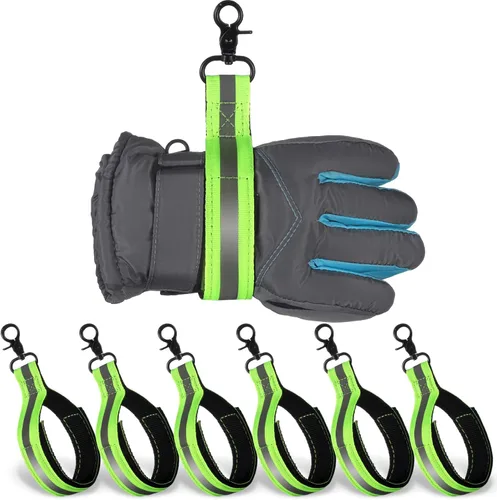 Kanayu 6 correas de guante de bombero, color verde, resistente, correas de seguridad con accesorios reflectantes para equipos de lucha contra