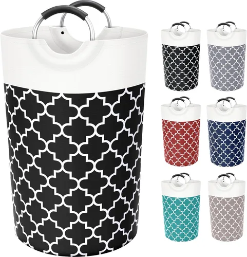 Miniatura 10 de Fabspace - Cesta de lavandería grande con bolsa de lavandería plegable, cesta de ropa con asas altas impermeables para viajes, baño, elementos Gris