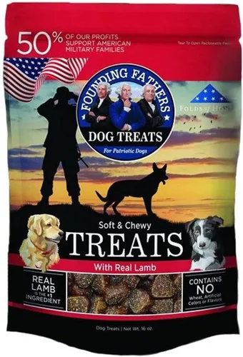 Founding Fathers Golosinas suaves y masticables para perros, cordero, 16 onzas (paquete de 1)