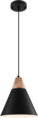 Miniatura 8 de Luz Colgante Negra Paquete de 2, 9.4 pulgadas - Luz Colgante de Estilo Rústico, Luces Colgantes Modernas, Luces Colgantes de Cocina para Oficina