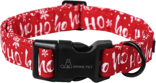 Aring Pet Collar navideño para perro, lindo, ajustable, de algodón, para cachorros, perros pequeños, medianos y grandes, con copos de nieve, rojo Z:
