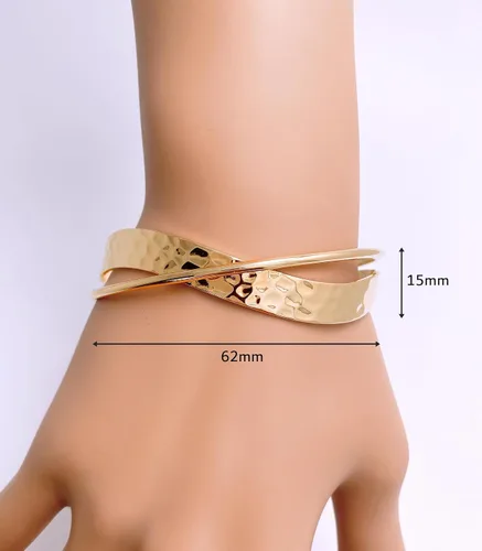Miniatura 59 de OZEL - Pulseras para mujer, chapados en oro real de 18 quilates, pulseras de oro de cristal colorido para regalos