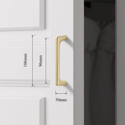 Miniatura 2 de Paquete de 4 tiradores dorados para cajones de gabinete, manijas doradas cepilladas para cajones de tocador, accesorios de gabinete de baño