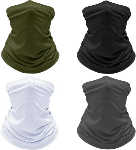 Miniatura 7 de Paquete de 4 polainas refrescantes para el cuello, máscara facial con protección contra el polvo y los rayos UV, bufanda para hombres y mujeres
