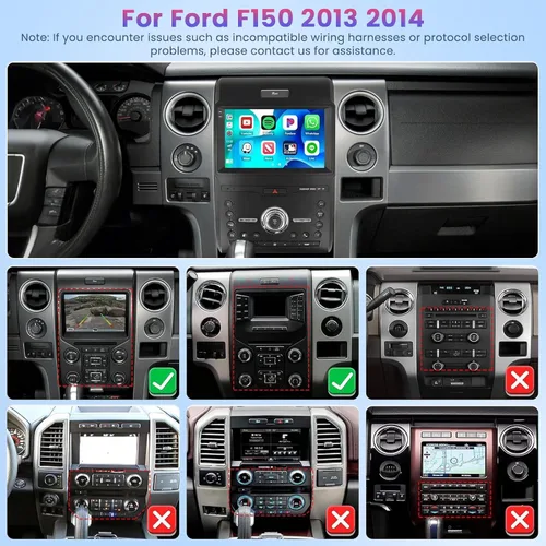 Miniatura 3 de 2+64G Android 15 Radio de coche para Ford F150 2013 2014 Carplay inalámbrico Android Auto, 9 pulgadas IPS pantalla táctil estéreo del coche