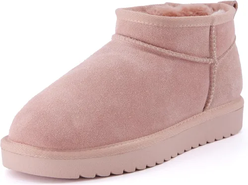 Miniatura 134 de CUSHIONAIRE, Hip 2 - Botas de nieve de gamuza auténtica para mujer, sin cordones, con cómodo forro de piel de oveja sintética + espuma viscoelástica