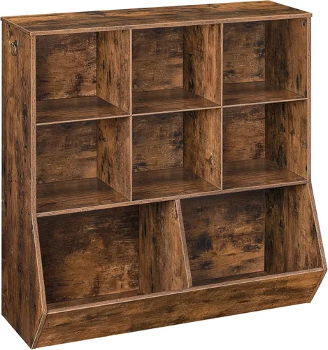 HOOBRO Estantería para niños, gabinete de almacenamiento de juguetes, organizador de juguetes para niños, 8 cubículos, estantería tipo pie de cama,