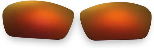 Miniatura 2 de Walleva Dos pares de lentes polarizadas de repuesto para lentes de sol Spy Optic DIRK, rojo fuego + azul hielo, Espejo rojo fuego recubierto