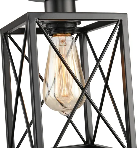 Miniatura 4 de Lámparas de techo de montaje empotrado, accesorios de iluminación de pasillo negros para techo, rústicas, de granja, con marco de metal negro