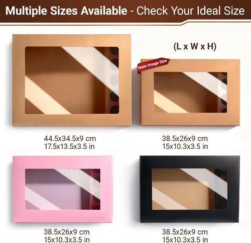 Miniatura 8 de Caja de cartón desechable extra grande para repostería, paquete de 5 unidades, caja fuerte con tapa para 8-10 personas que vayan, tabla