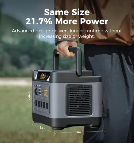 Miniatura 6 de UDPOWER Estación de energía portátil S1200 de 1200 W (sobretensión 1800 W), entrada solar máxima de 400 W, UPS, UL2743, para emergencia de RV