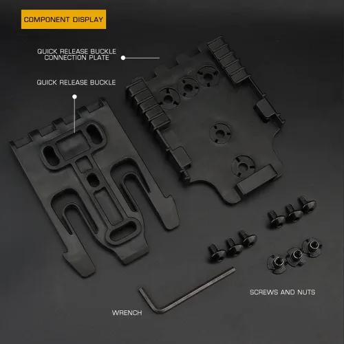 Miniatura 8 de Kit de sistema de bloqueo rápido, con correas de muslo, plataforma de lazo para cinturón de pierna de paseo medio (7.9 in) QLS 22 19 base