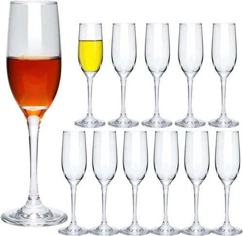 Juego de 12 copas de champán de 6 onzas, para champán, vino, banquetes de alta gama, fiestas, bares, bodas, regalos (12 unidades)