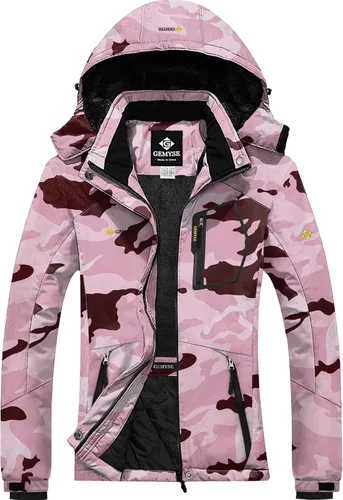 GEMYSE - Chaqueta de esquí y nieve para mujer diseño impermeable y resistente al viento para invierno